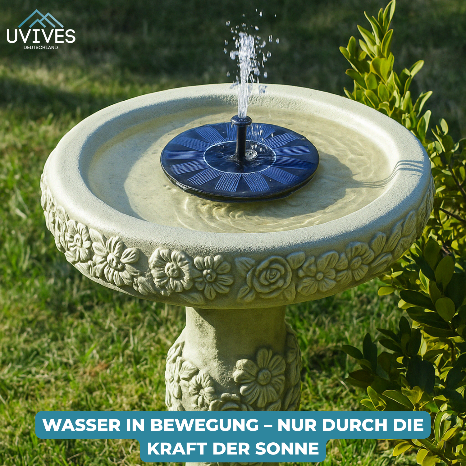 AquaBloom™ - Solar-powered fountain for tranquility and elegance in the garden