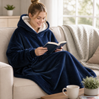 Dekenhoodie met ruime kangoeroezak aan de voorkant