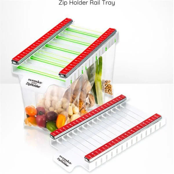 FridgeSlide - Organizer for zippered pockets in the refrigerator