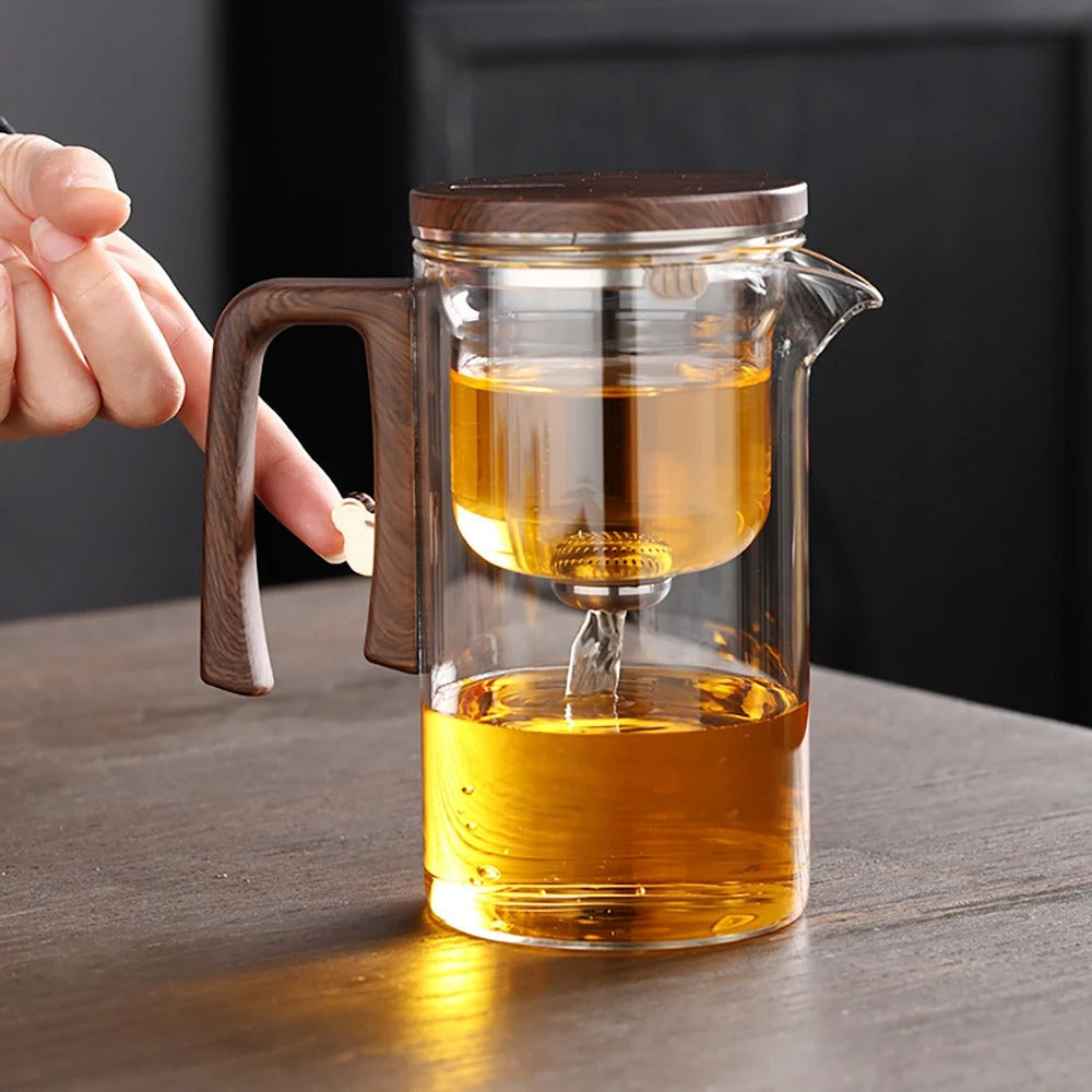 Elegante hittebestendige glazen theepot voor losse thee zetten