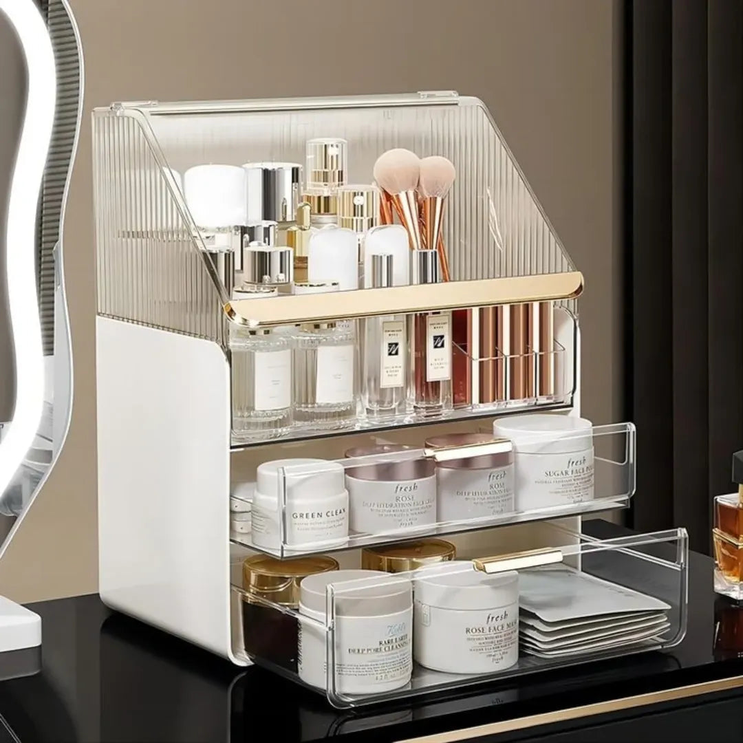 GlowEase™ - Multifunctionele stofdichte cosmetica organizer doos