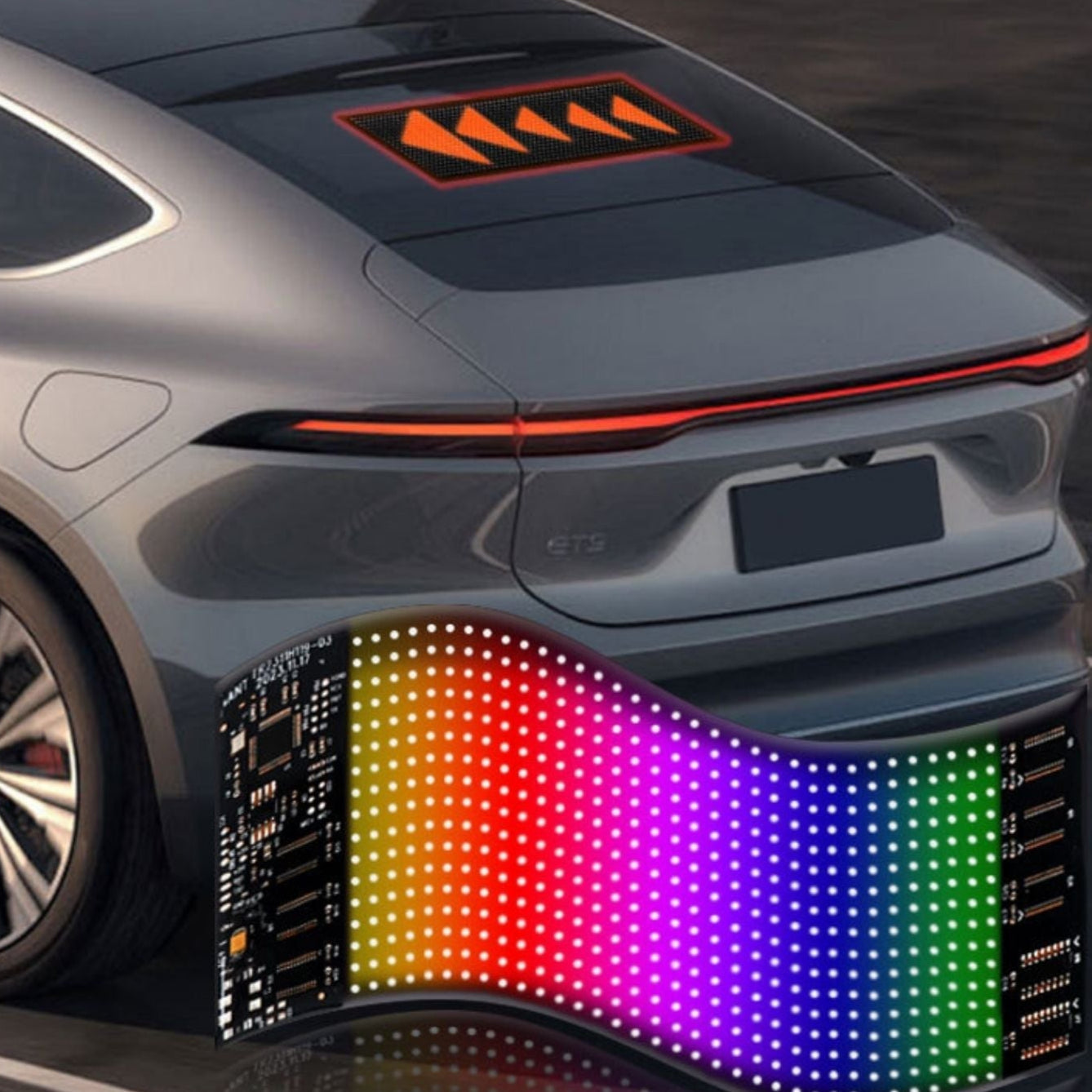 Aanpasbaar LED-autoscherm met duivelse ogen ontwerp