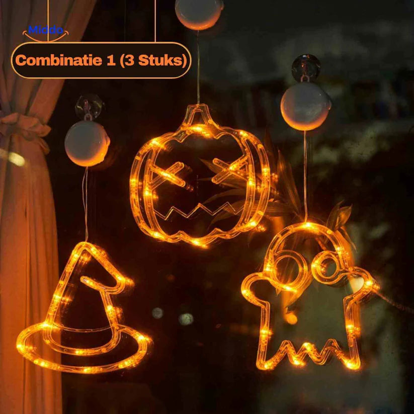 Warme LED-pompoenglowlamp met zuignap voor feestelijke decoratie