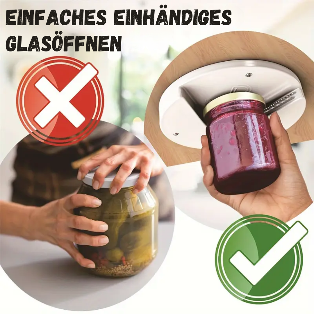 Ergonomische Eenhandige Glasdekselopener Tool