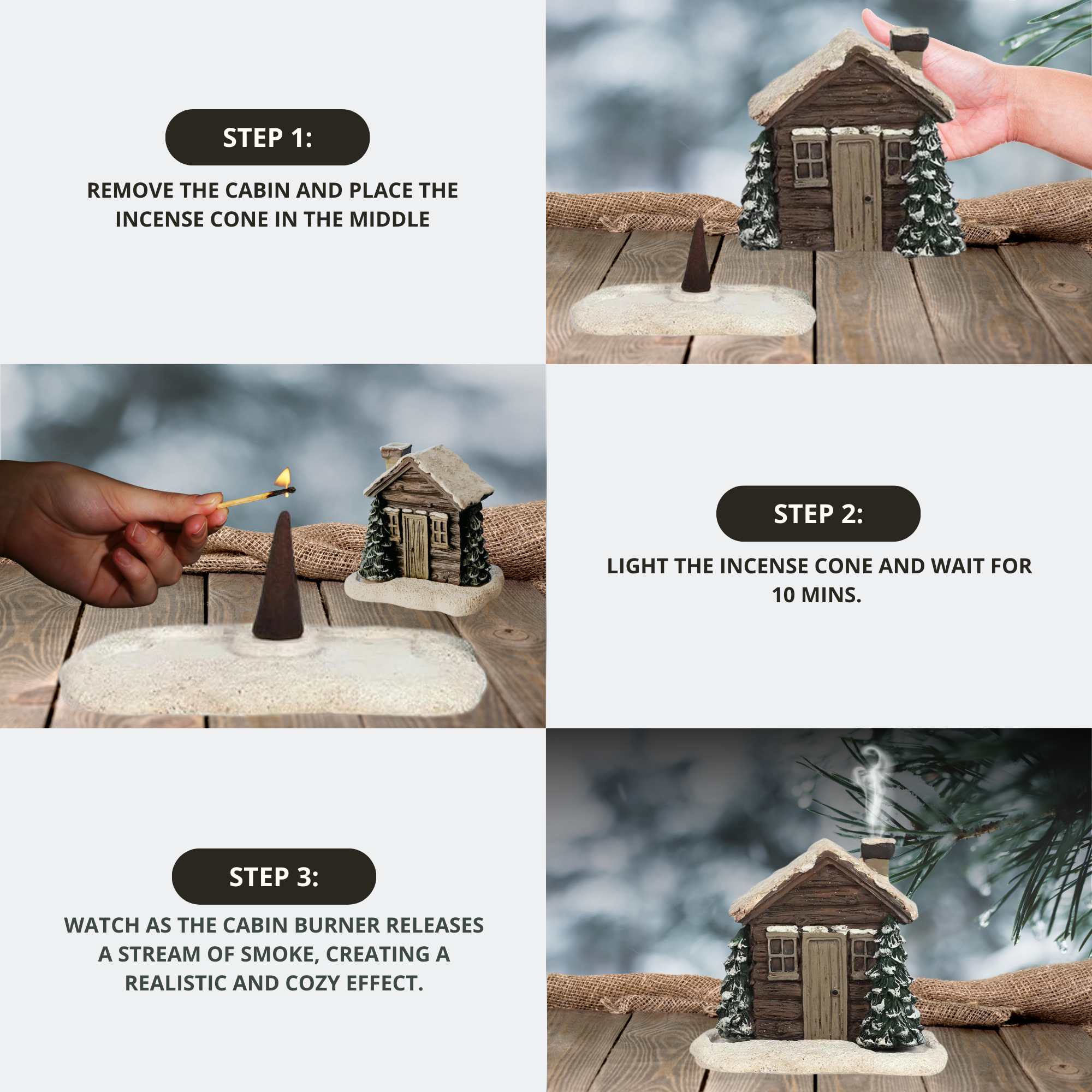 CozyHouse™ - Log Cabin Incense Burner + 2 FREE Incense Cones [Last Day Sale]
