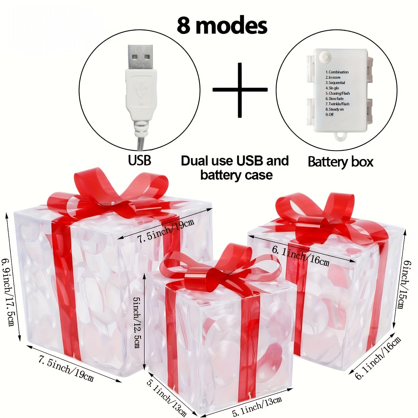 Feestelijke LED Licht Geschenkdoos Set voor Vakantie Decoratie