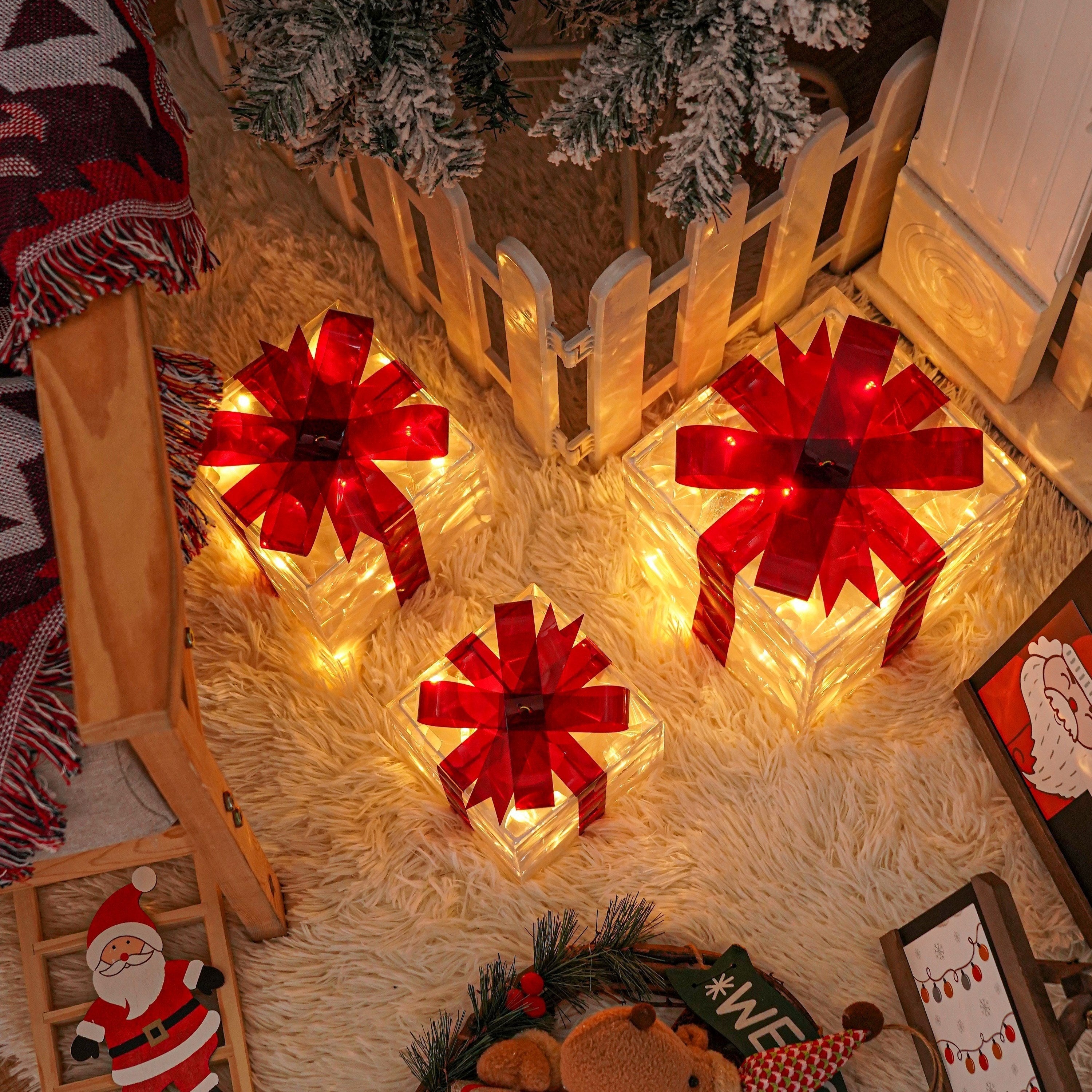 Feestelijke LED Licht Geschenkdoos Set voor Vakantie Decoratie