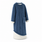 Dames fleecejurk | Zachte fleece | Lange pasvorm met voorzakken | Thuiscomfort