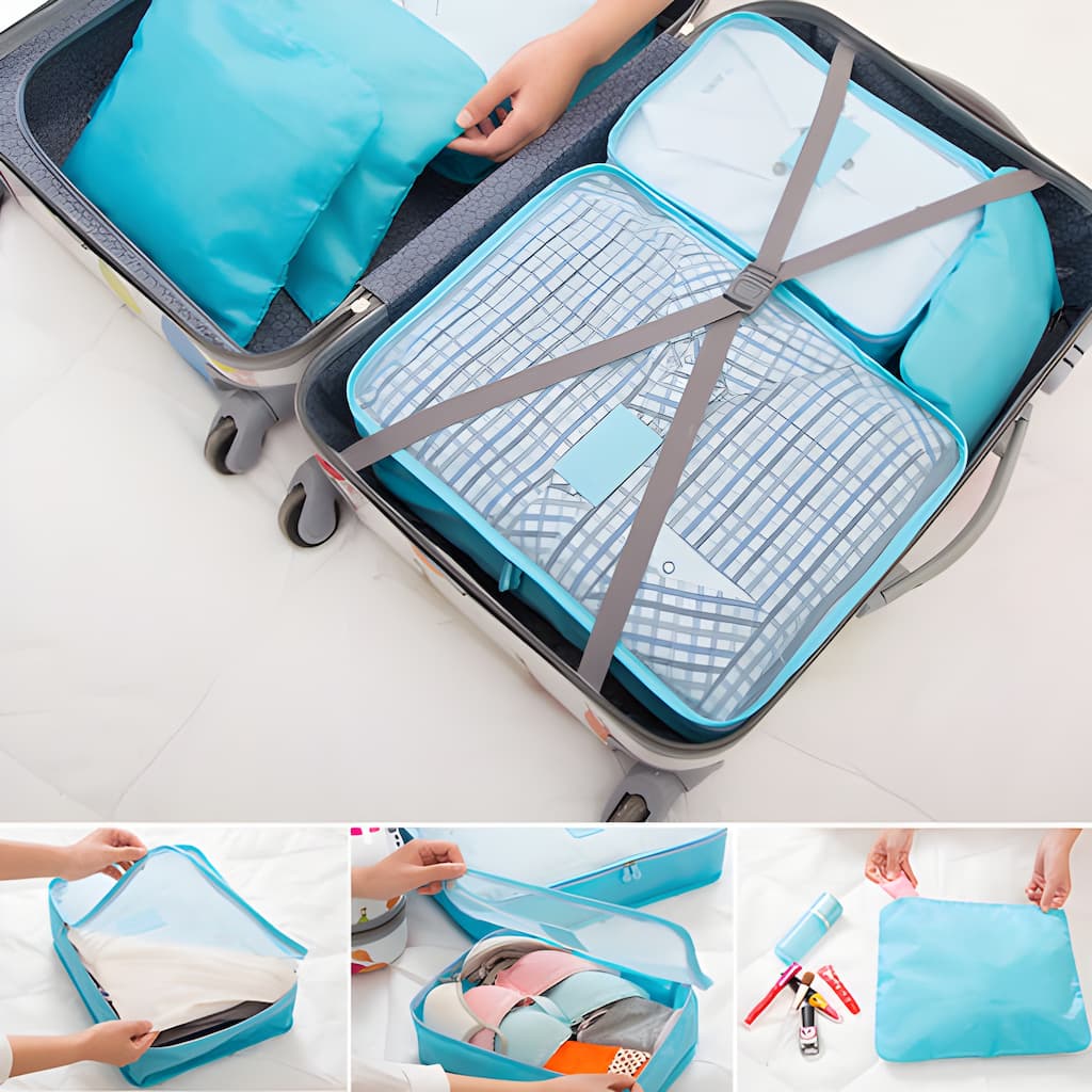 Travel Organizer - Portable Packing Cubes for Luggage (Set of 6)