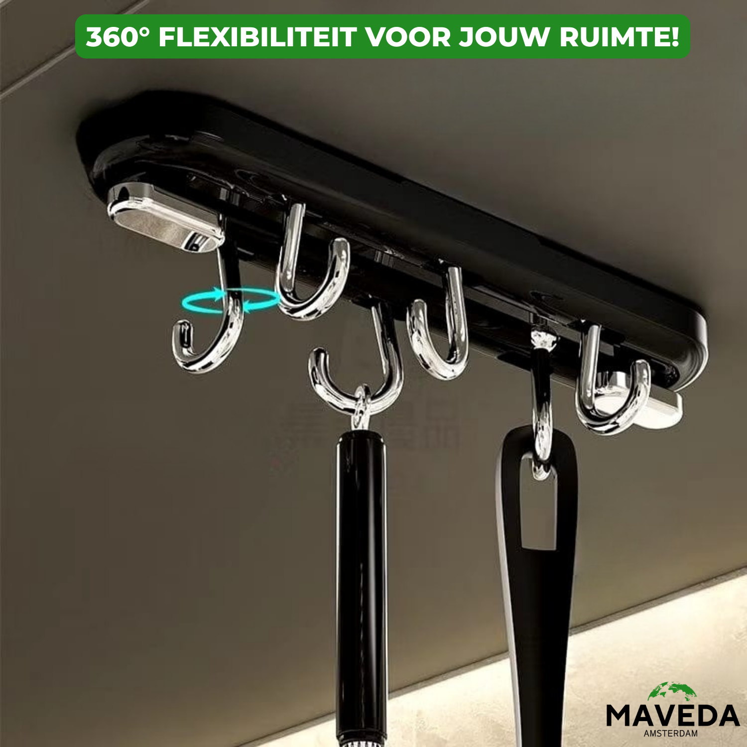 SpinGrip™ - 360° rotating, drill-free kitchen suction hook