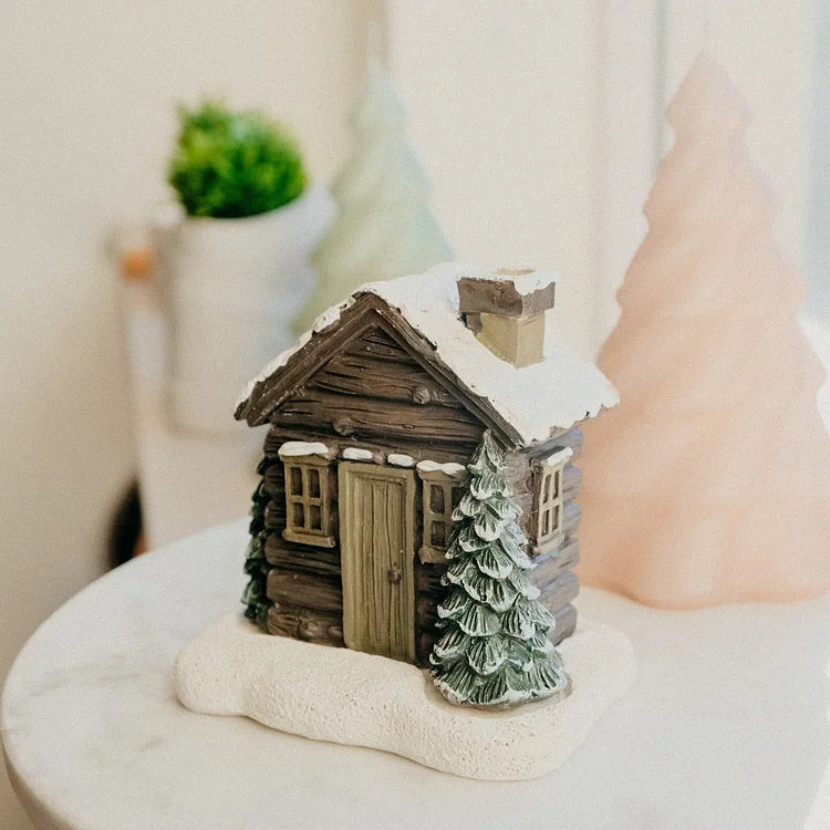 CozyCabin - Log Cabin Snowy Winter Incense Cone Burner [Last Day Sale]