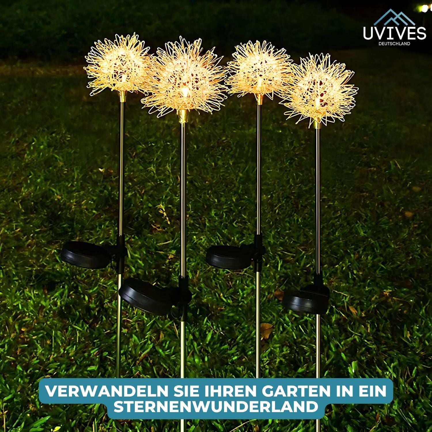 DandeLight™ - Waterproof solar garden light in dandelion pattern