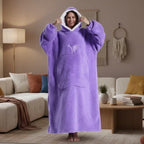 Fleece trui met capuchon en praktische kangoeroezak