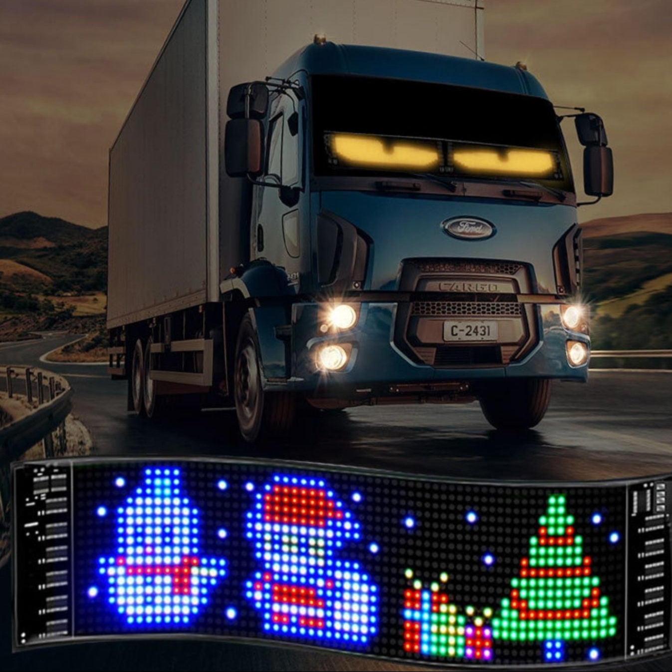 Aanpasbaar LED-autoscherm met duivelse ogen ontwerp