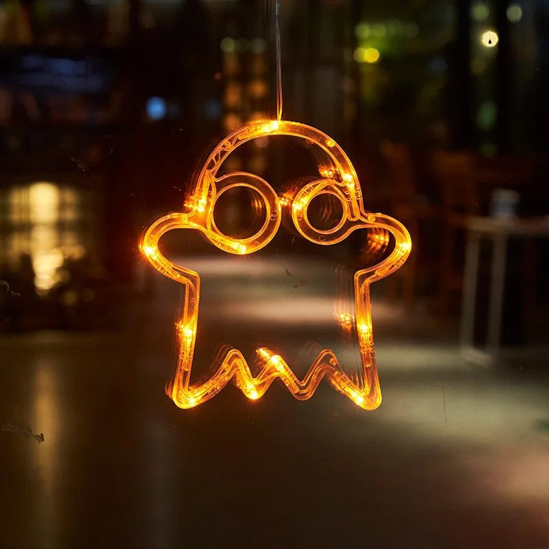 Warme LED-pompoenglowlamp met zuignap voor feestelijke decoratie