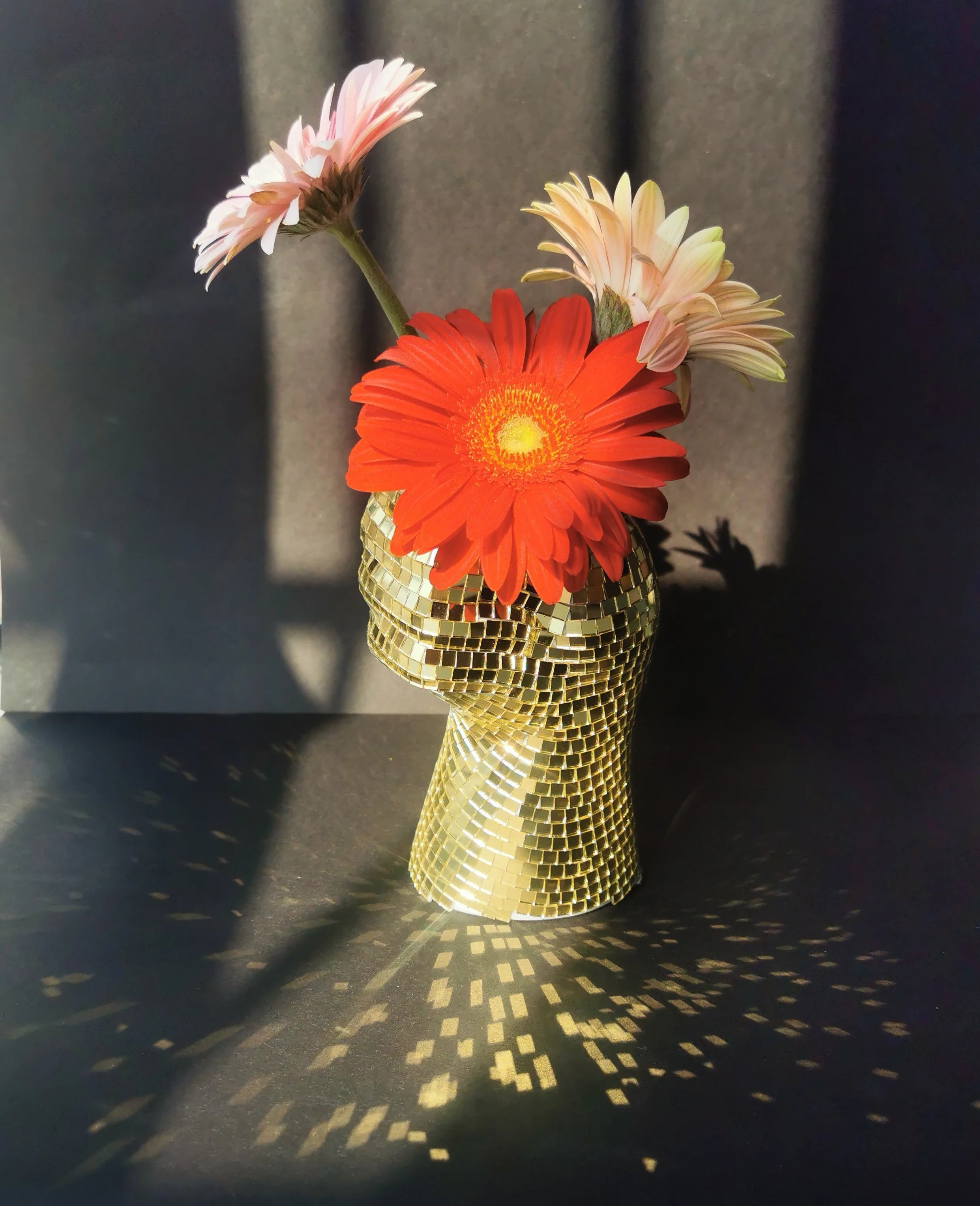 Retro discobal glazen vaas