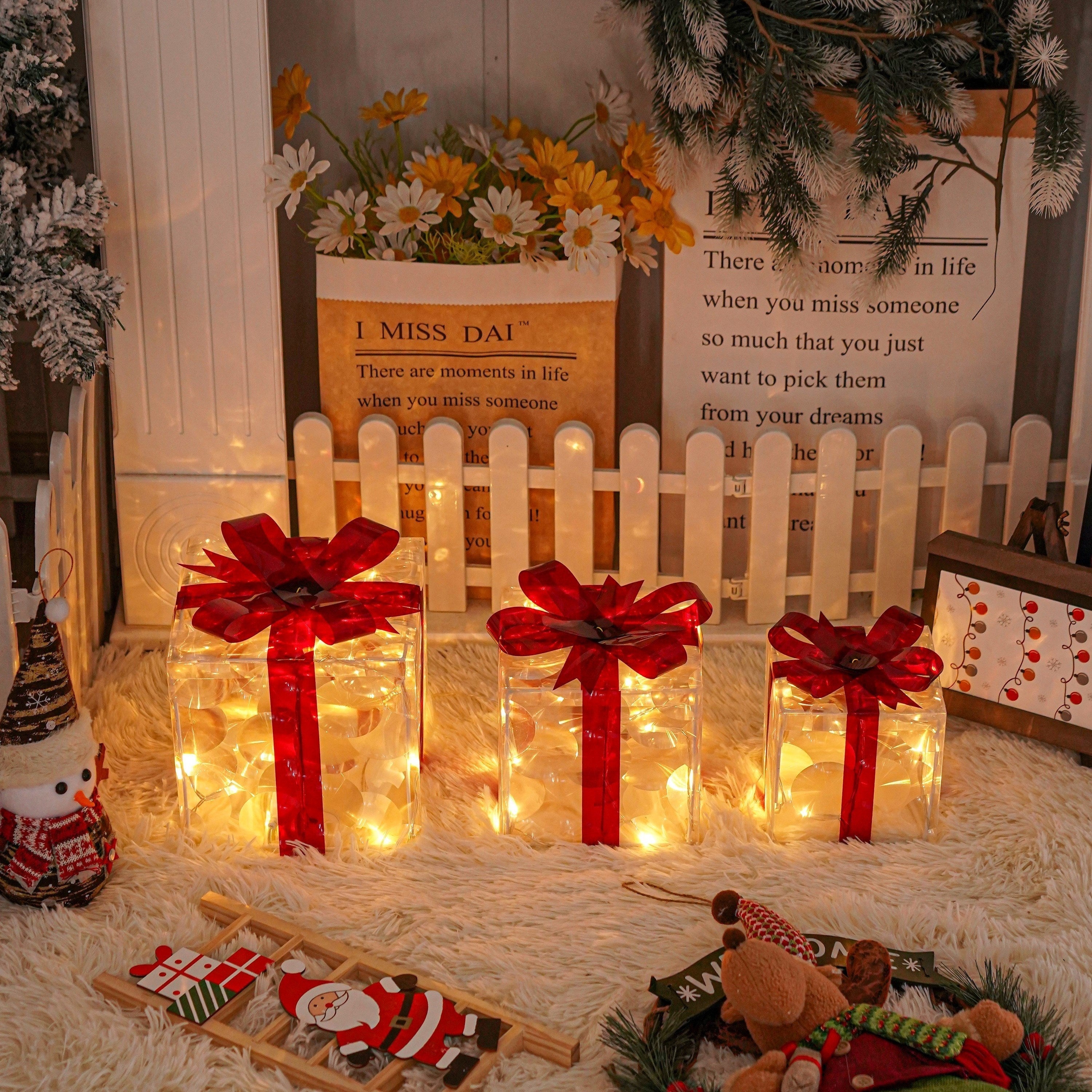 Feestelijke LED Licht Geschenkdoos Set voor Vakantie Decoratie