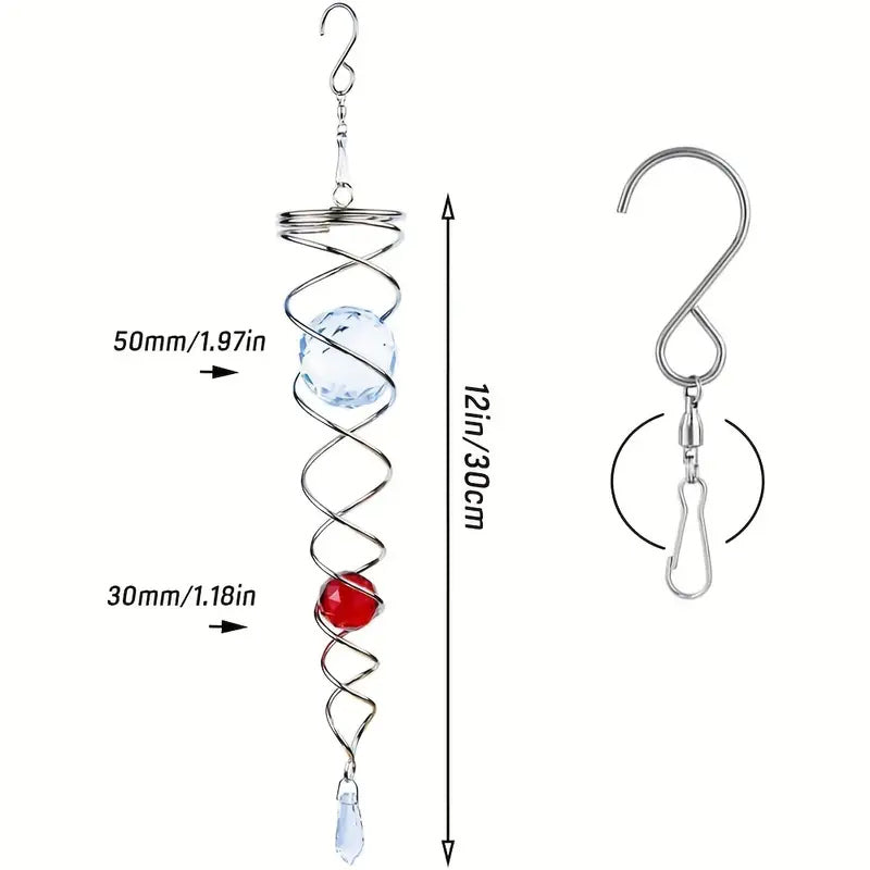 Buy One Get One Free | CrystalTwister™️ - Metal Crystal Spiral Wind Chime [Last-Day Sale] 