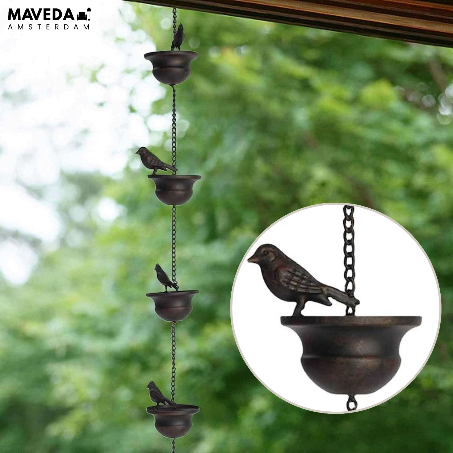 RainCharm™ - Decorative rain chain for garden &amp; patio