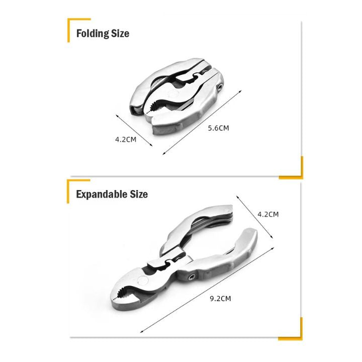 EnduroTool - 9-in-1 Stainless Steel Multi-Piece Pliers - Compact &amp; Versatile