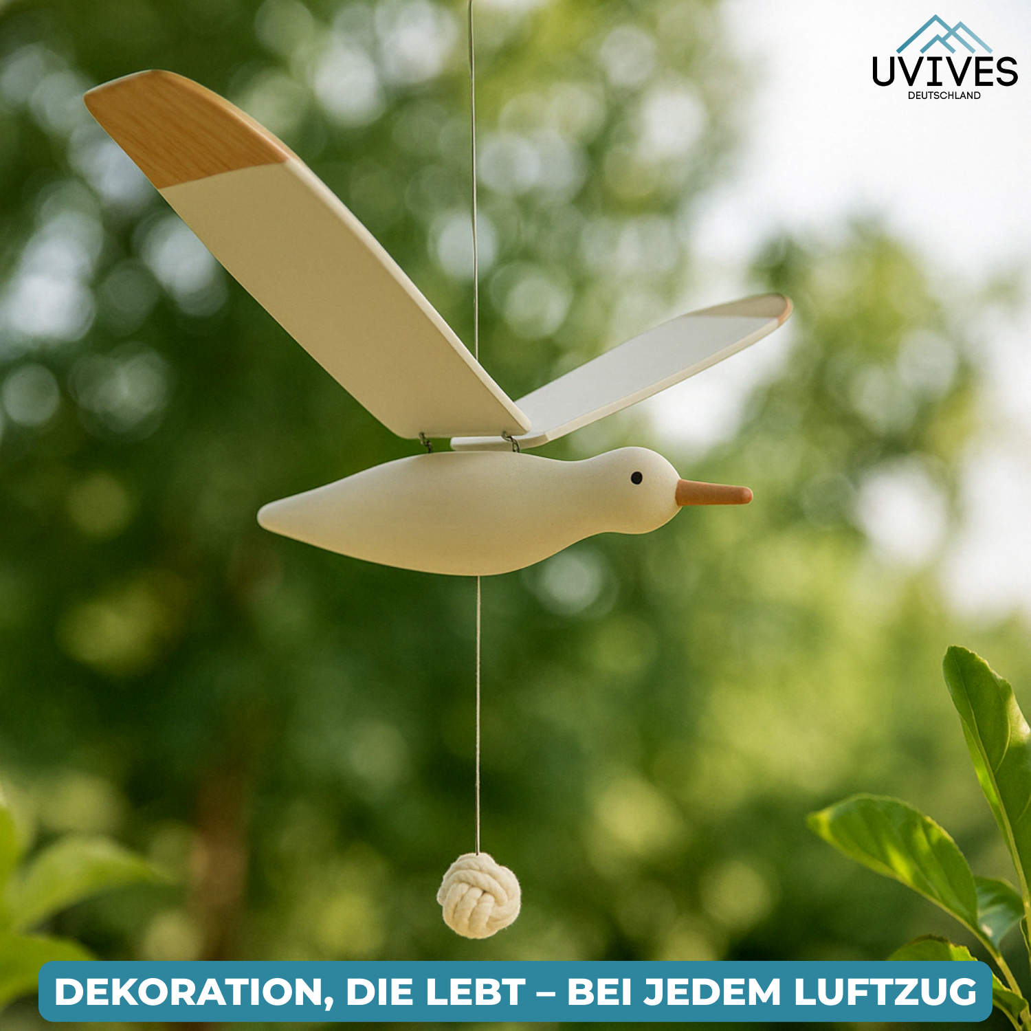 SkyGull™ - Hand-carved seagull with flapping wings