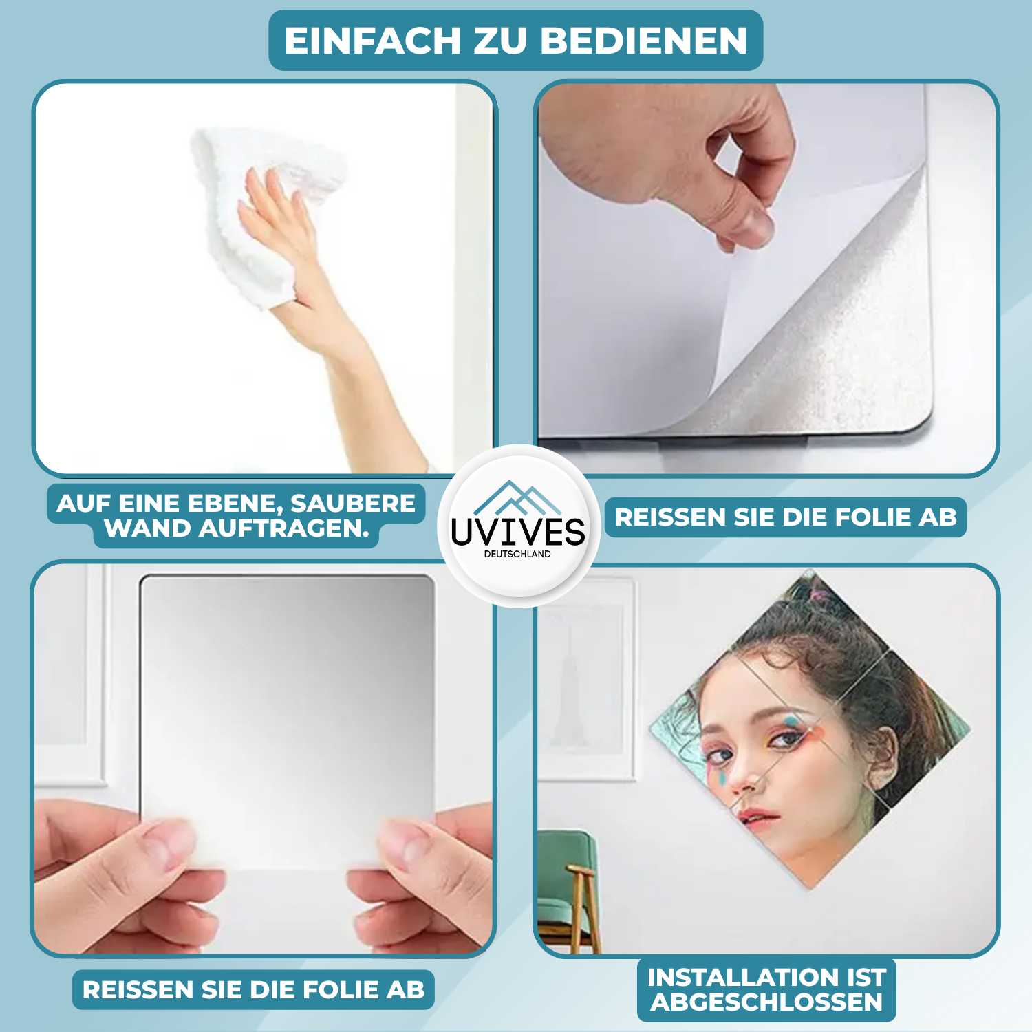 SafeReflect - The shatterproof, self-adhesive mirror film
