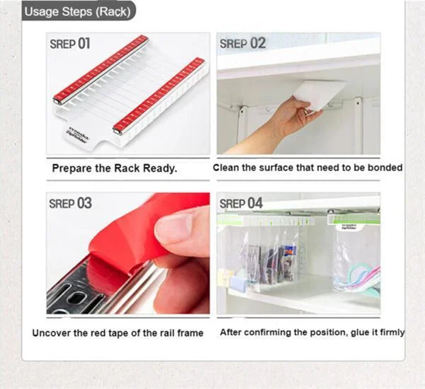 FridgeSlide - Organizer for zippered pockets in the refrigerator