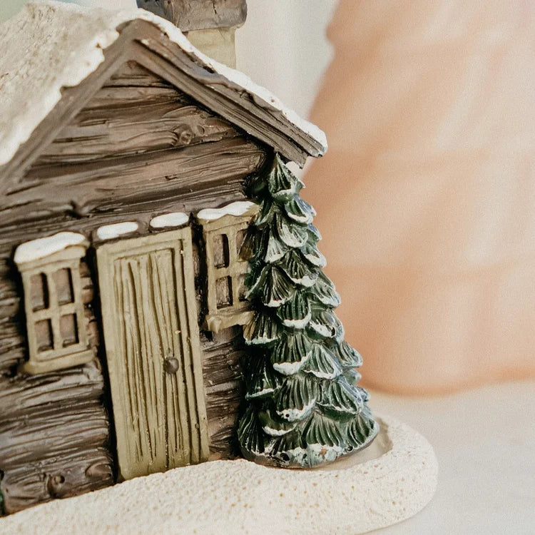 CozyCabin - Log Cabin Snowy Winter Incense Cone Burner [Last Day Sale]