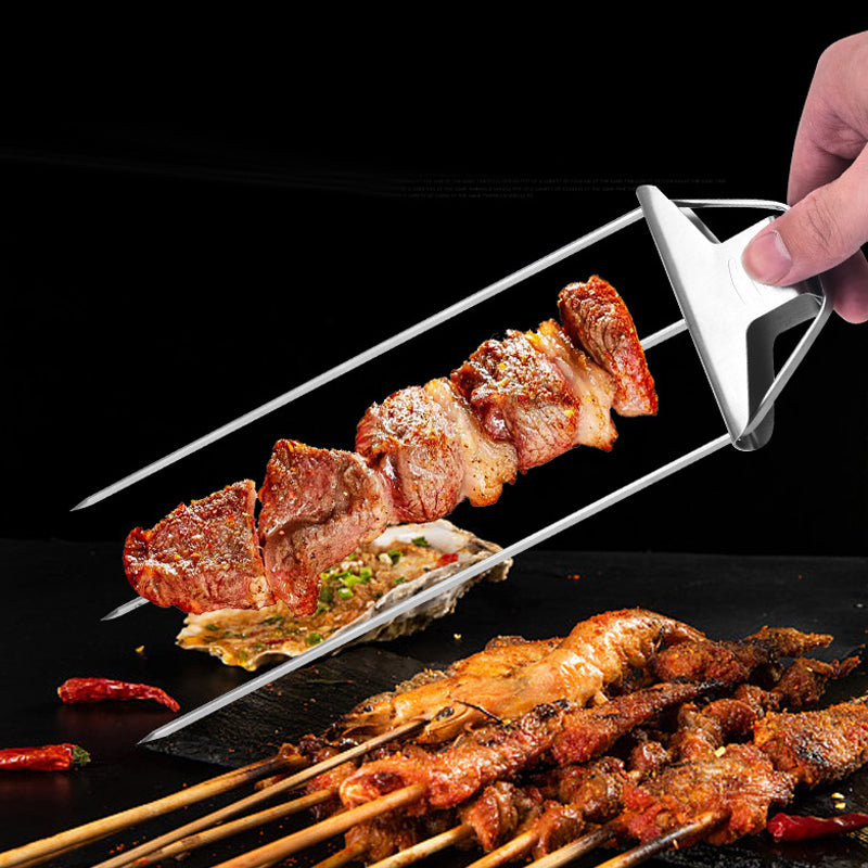 Buy One Get One Free | GrillSkewer™ - Semi-Automatic Stainless Steel Barbecue Fork [Last Day Sale]