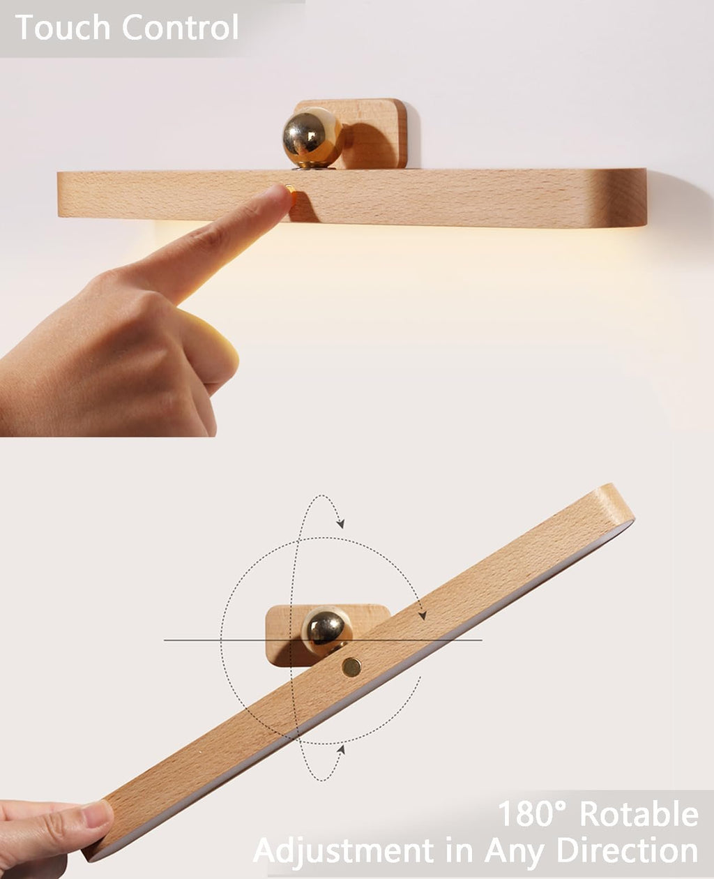 Handgemaakte beukenhouten wandlamp