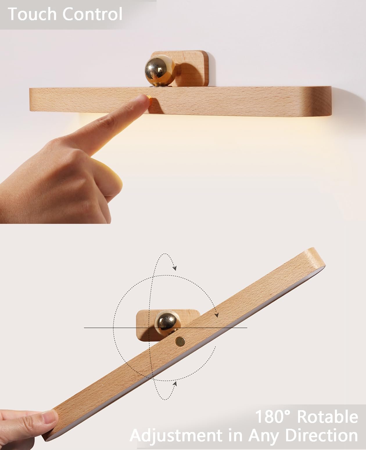 Handgemaakte beukenhouten wandlamp