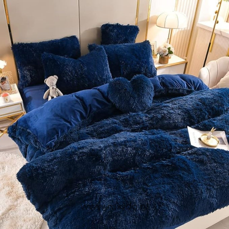FluffyBliss™ - 5-piece teddy fleece bedding set with a free heart pillow! [Last day sale] 