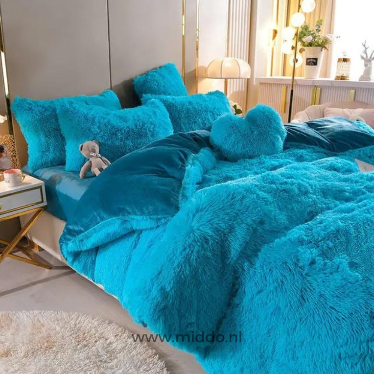 FluffyBliss™ - 5-piece teddy fleece bedding set with a free heart pillow! [Last day sale] 