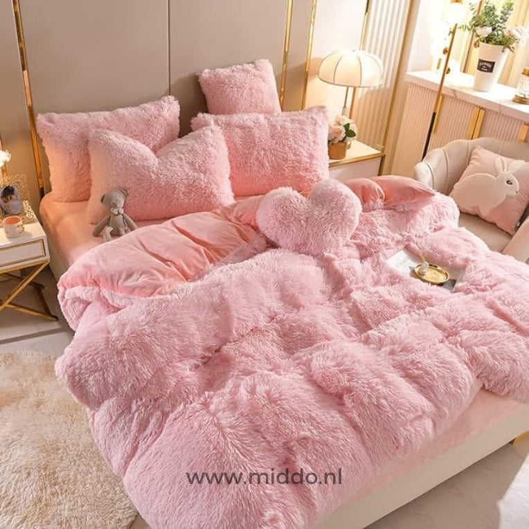 FluffyBliss™ - 5-piece teddy fleece bedding set with a free heart pillow! [Last day sale] 