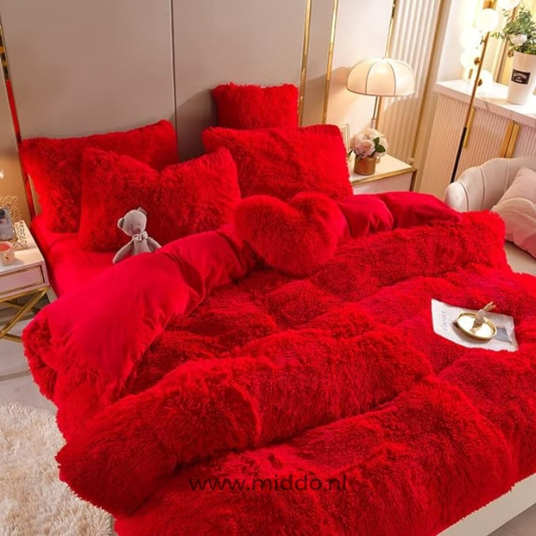 FluffyBliss™ - 5-piece teddy fleece bedding set with a free heart pillow! [Last day sale] 