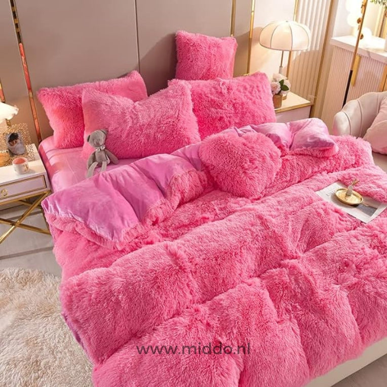 FluffyBliss™ - 5-piece teddy fleece bedding set with a free heart pillow! [Last day sale] 