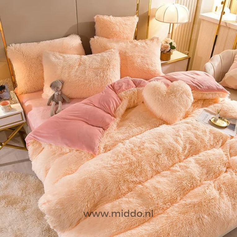 FluffyBliss™ - 5-piece teddy fleece bedding set with a free heart pillow! [Last day sale] 
