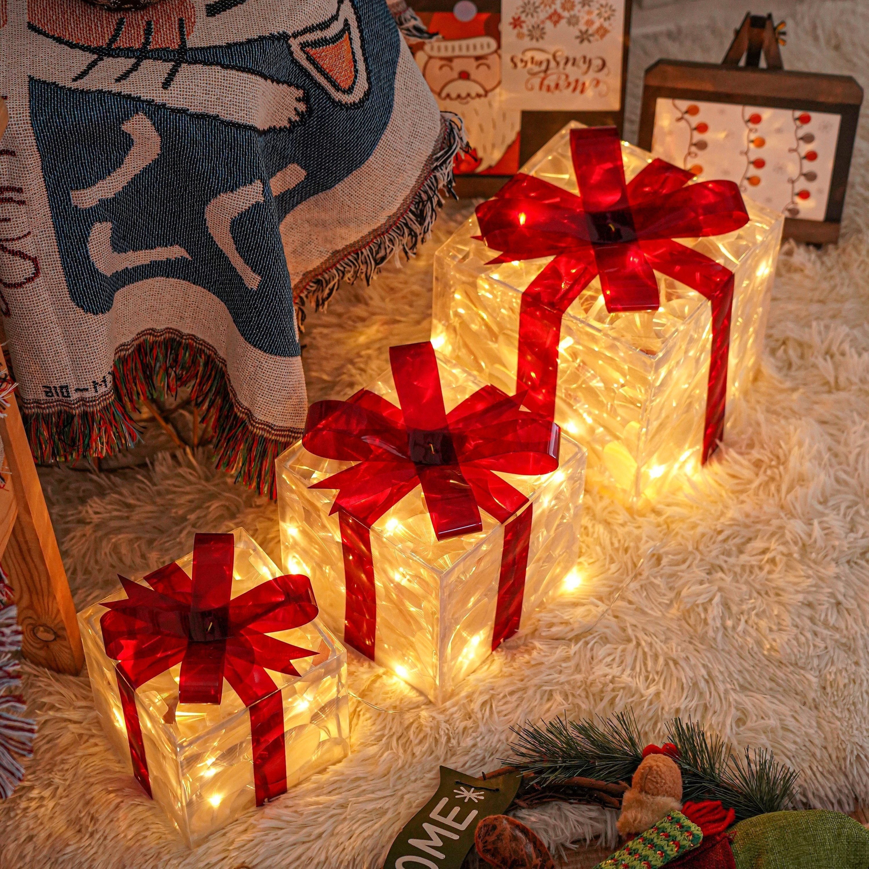 Feestelijke LED Licht Geschenkdoos Set voor Vakantie Decoratie