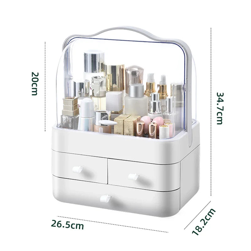 GlowNest™ Draagbare Make-up Organizer met Handgreep en Laden