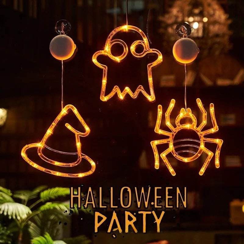 Warme LED-pompoenglowlamp met zuignap voor feestelijke decoratie