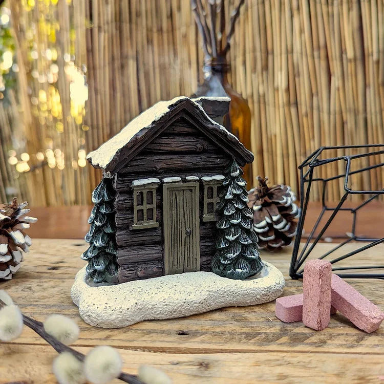 CozyCabin - Log Cabin Snowy Winter Incense Cone Burner [Last Day Sale]