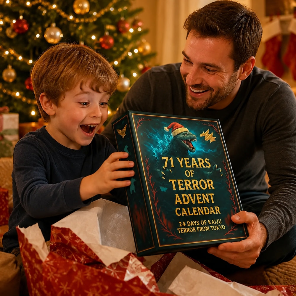 Adventskalender voor kinderen met vrolijke dinosaurus- en monsterfiguren