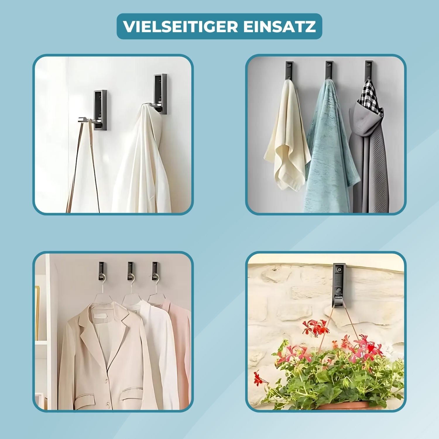 2+2 FREE | FlipHook™ - Rectangular folding coat and clothing hooks