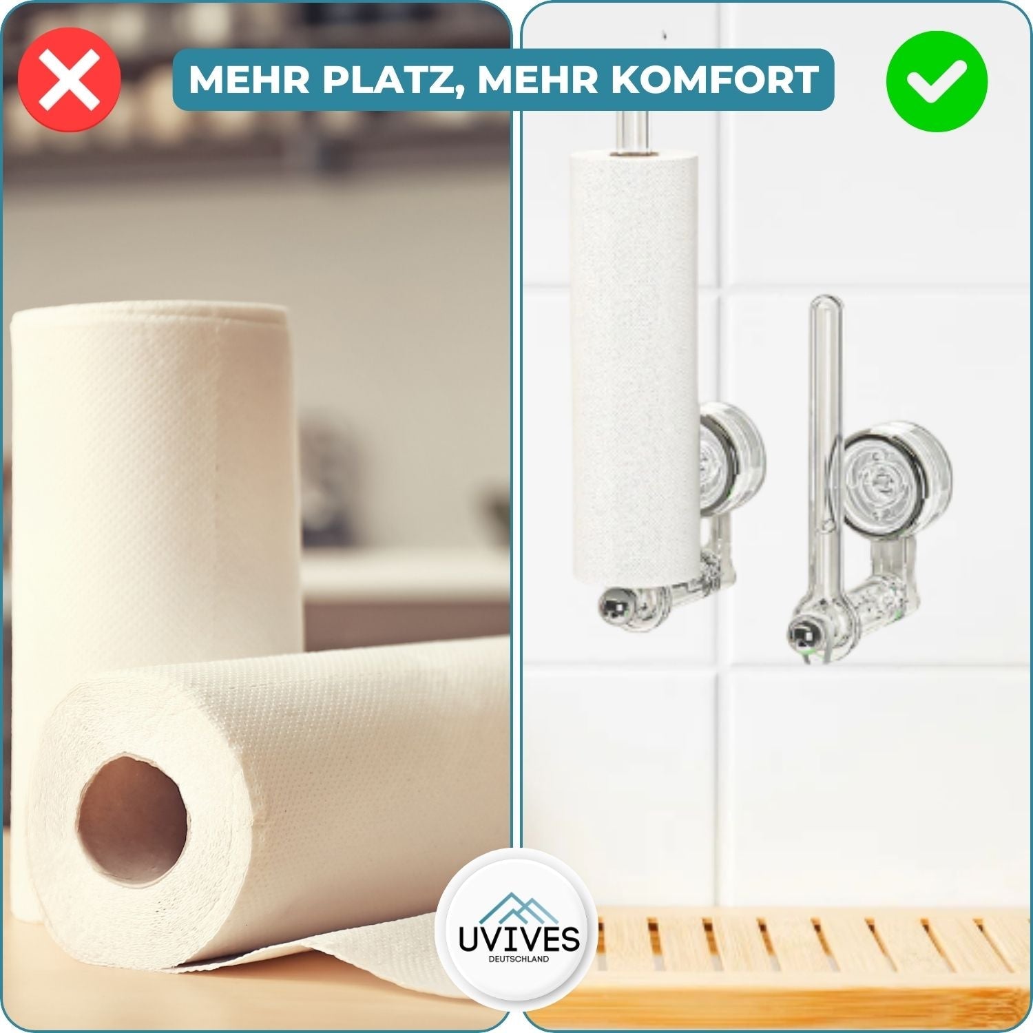 GripRoll™ - Multifunctional vacuum suction cup toilet roll holder