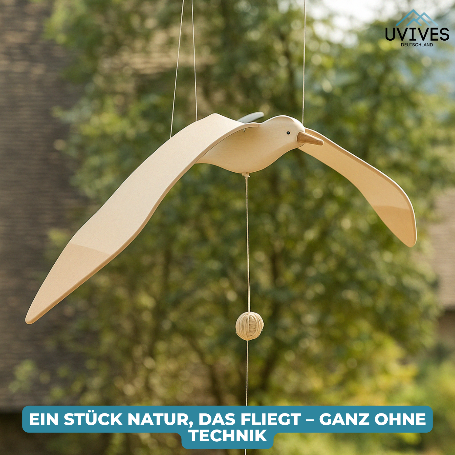 SkyGull™ - Hand-carved seagull with flapping wings