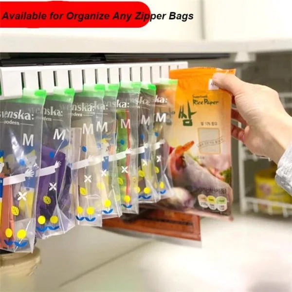 FridgeSlide - Organizer for zippered pockets in the refrigerator