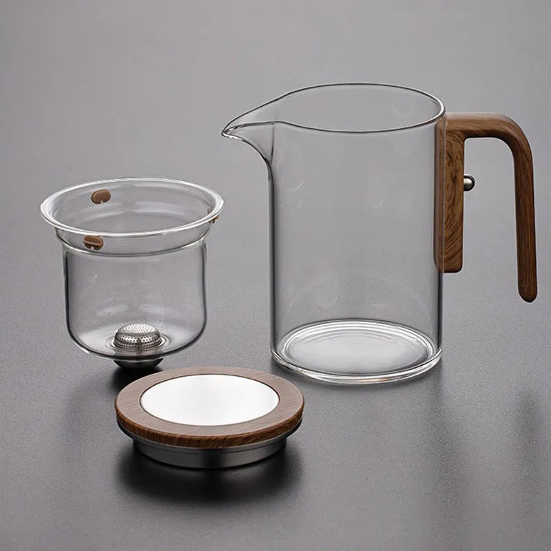 Elegante hittebestendige glazen theepot voor losse thee zetten