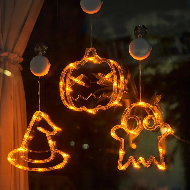 Warme LED-pompoenglowlamp met zuignap voor feestelijke decoratie