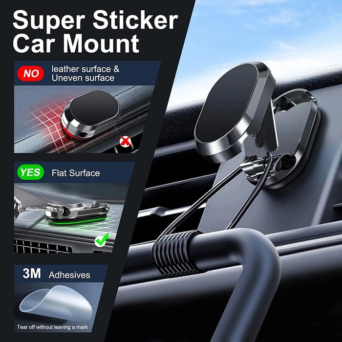 SnapMount – Foldable Magnetic Car Phone Holder