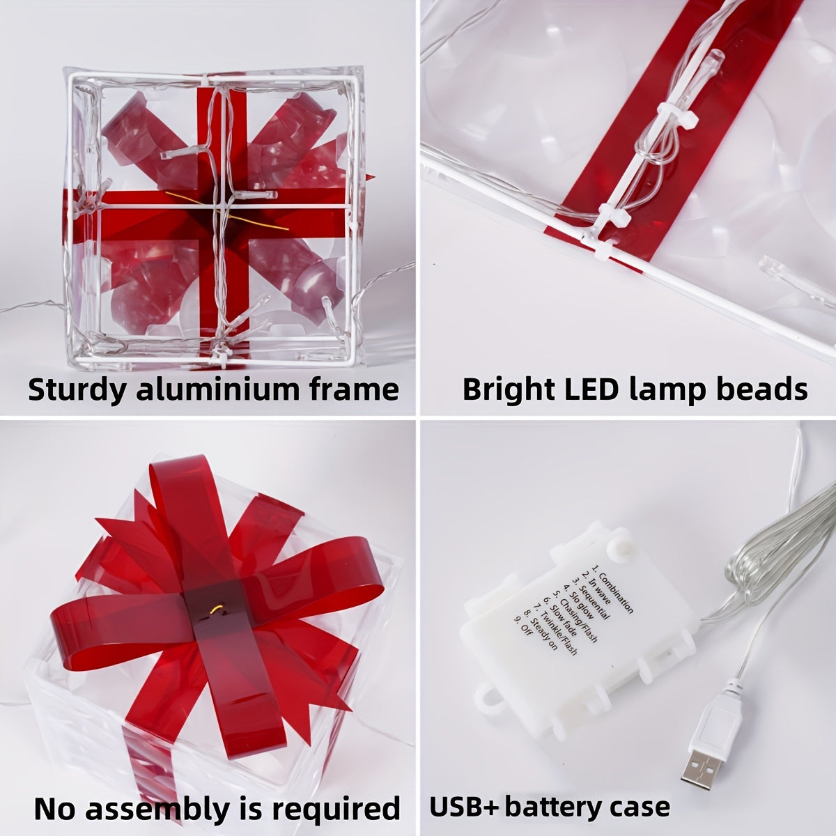 Feestelijke LED Licht Geschenkdoos Set voor Vakantie Decoratie
